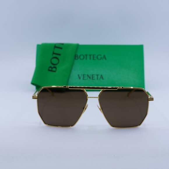 Bottega Veneta BV1012S 003 Aviator Sunglasses - Gold/Brown main image 12